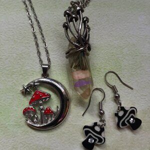 I Love Mushrooms Cute Jewelry Trio